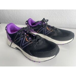 New Balance T410v8 Women's Trail Running Shoes Black/Purple, Size 9